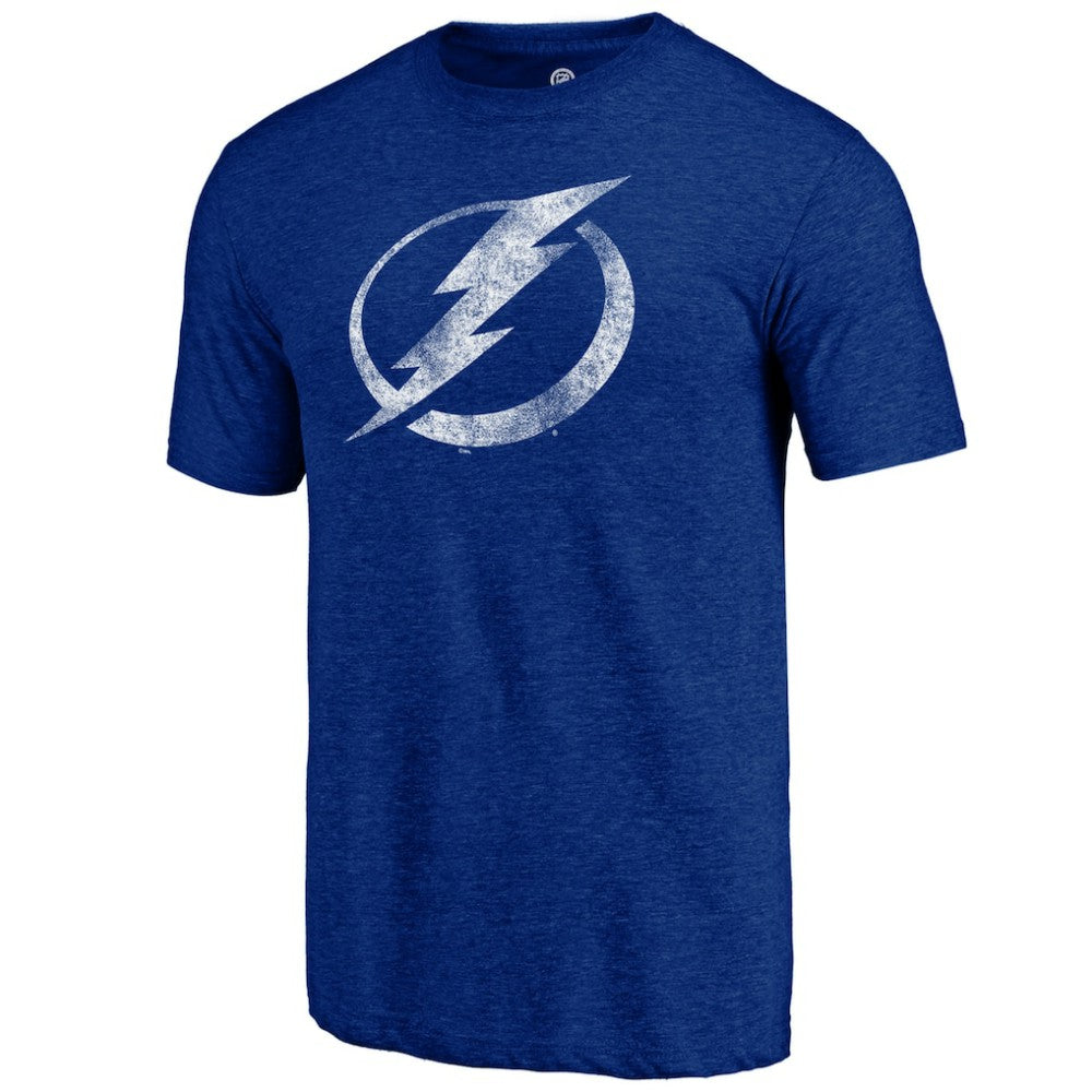 Tampa Bay Lightning Distressed Logo Tri-Blend T-Shirt - Blue | US 202545573