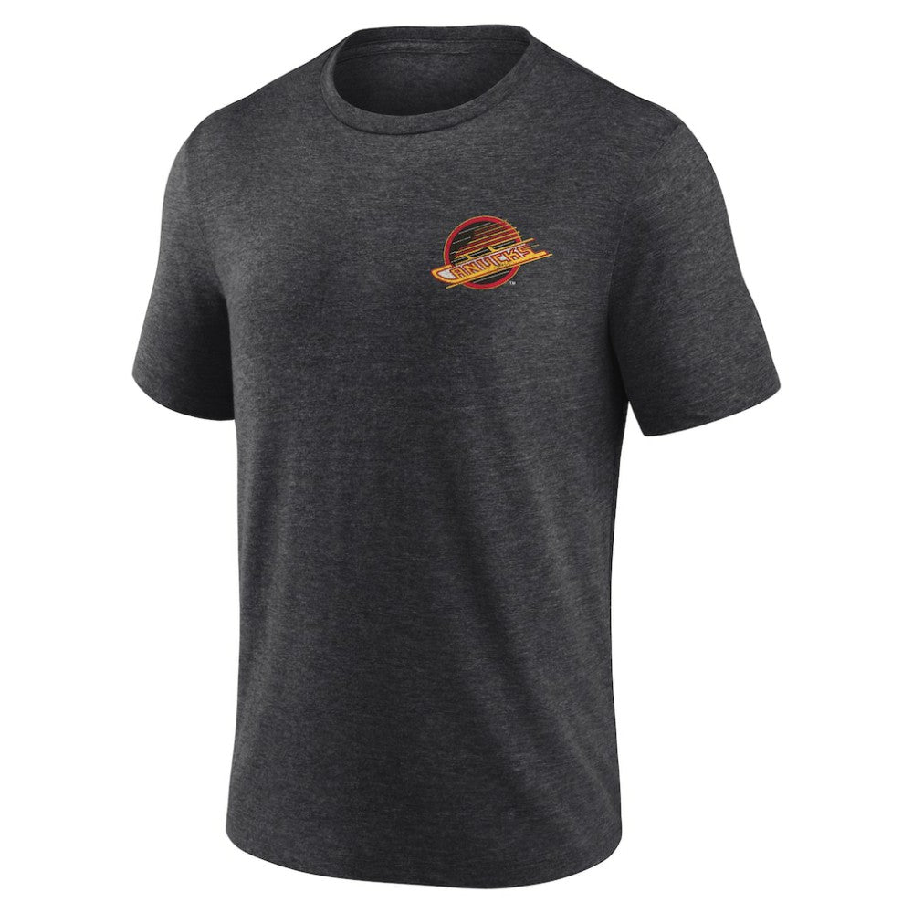 Vancouver Canucks Earnest Will Tri-Blend T-Shirt - Charcoal | US 202545586