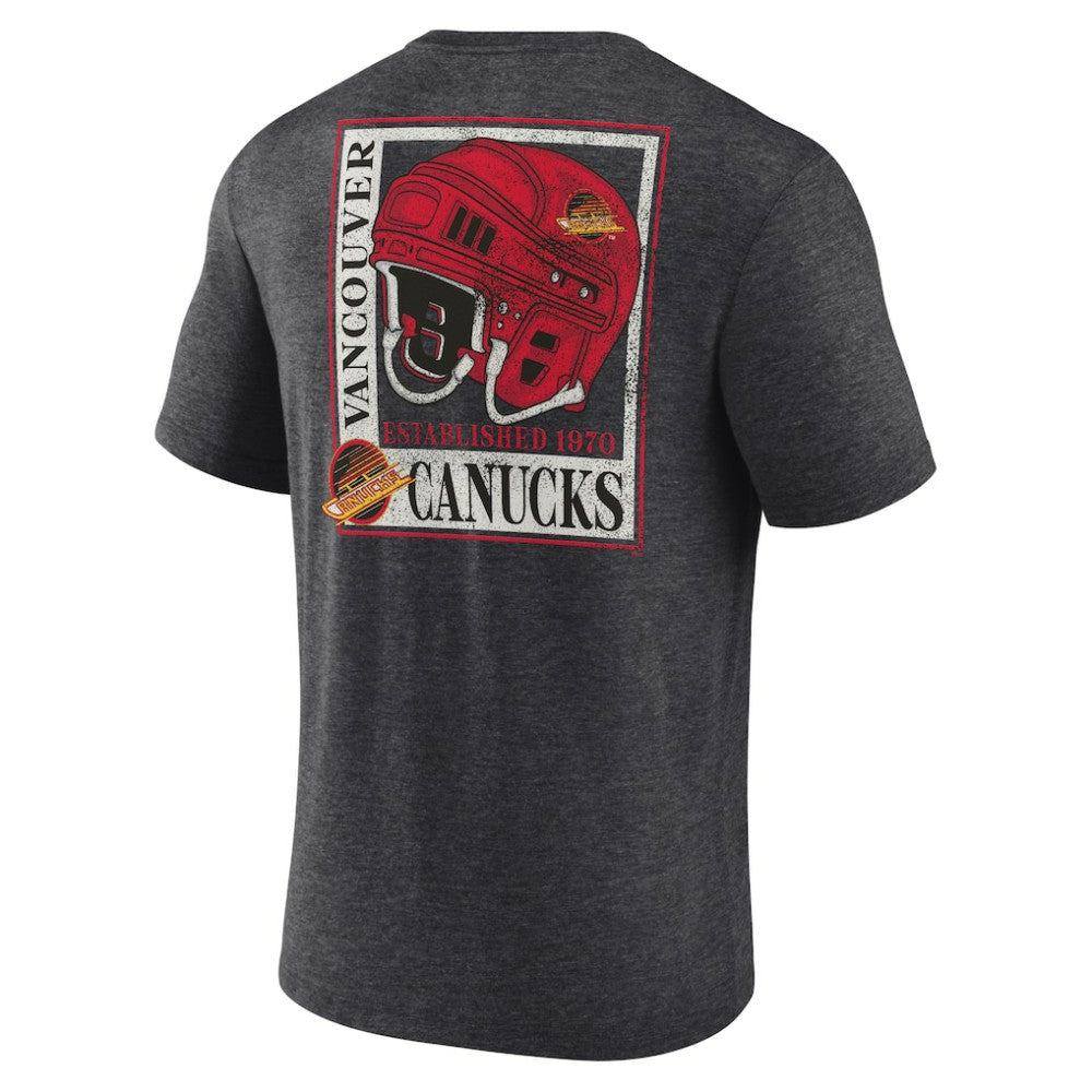 Vancouver Canucks Earnest Will Tri-Blend T-Shirt - Charcoal | US 202545586