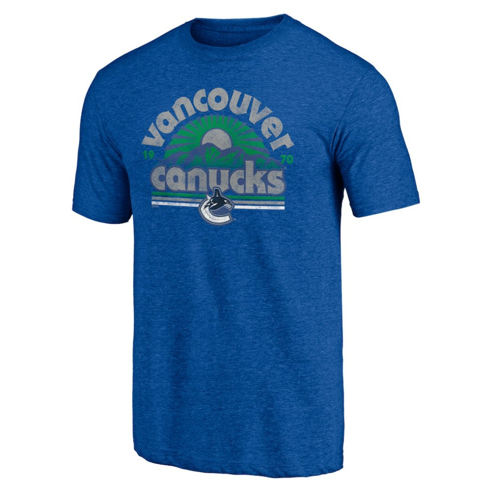 Vancouver Canucks Shoot to Score Tri-Blend T-Shirt - Blue | US 202545587