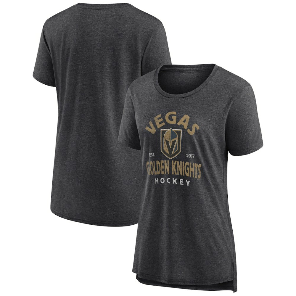 Vegas Golden Knights Women's Vintage Arch Tri-Blend T-Shirt - Gray | US 202545590