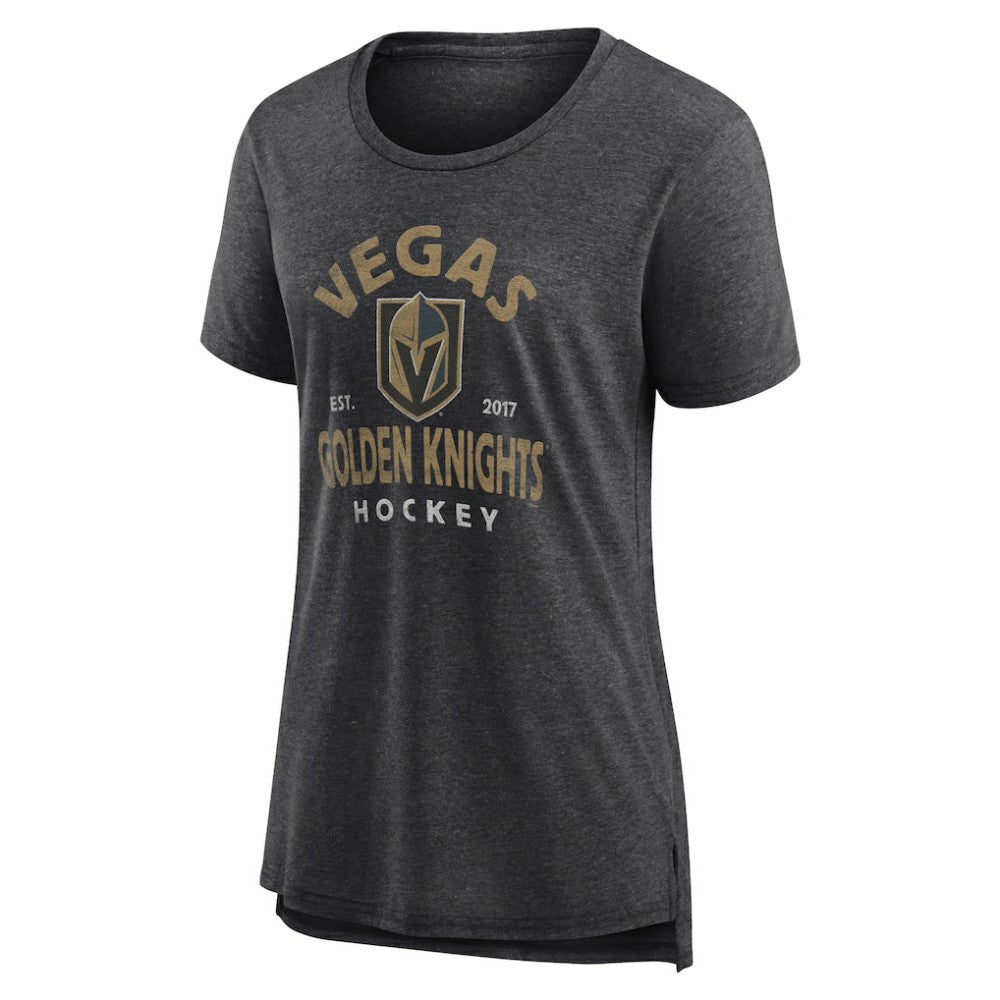 Vegas Golden Knights Women's Vintage Arch Tri-Blend T-Shirt - Gray | US 202545590