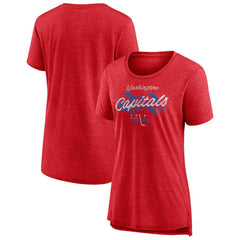 Washington Capitals Women's Hit the Ice Tri-Blend T-Shirt - Red | US 202545599