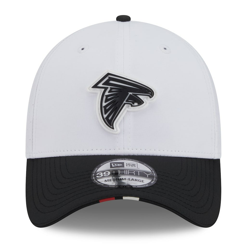 Atlanta Falcons New Era 2025 NFL Training Camp 39THIRTY Flex Hat - White/Black Hats