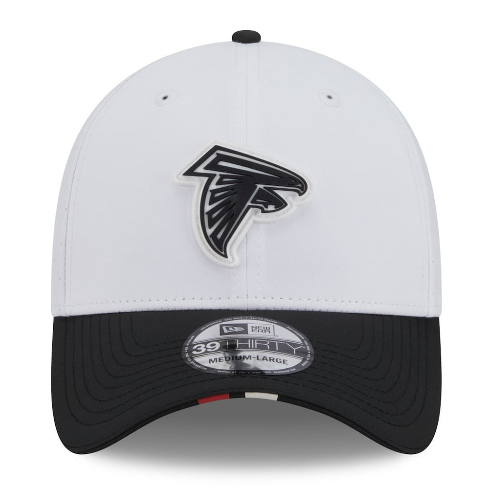 Atlanta Falcons New Era 2025 NFL Training Camp 39THIRTY Flex Hat - White/Black Hats