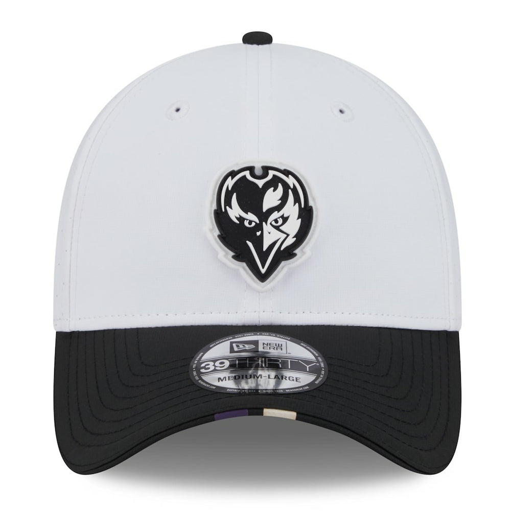 Baltimore Ravens New Era 2025 NFL Training Camp 39THIRTY Flex Hat - White/Black Hats