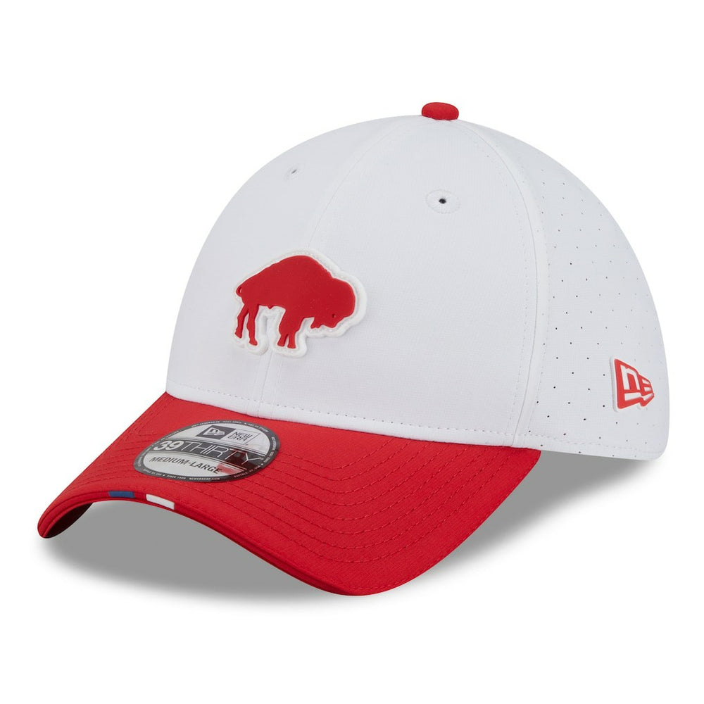 Buffalo Bills New Era 2025 NFL Training Camp Throwback Logo 39THIRTY Flex Hat - White/Red Hats
