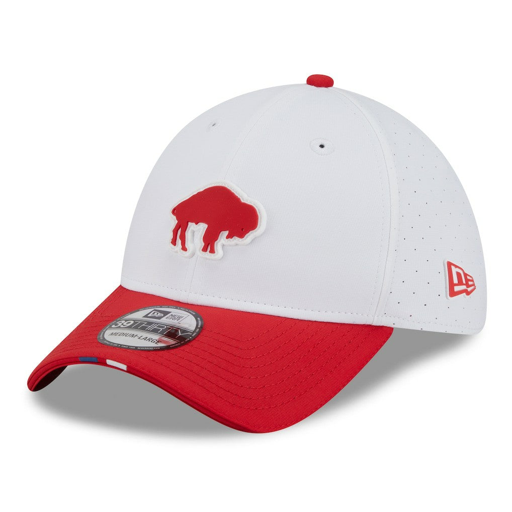 Buffalo Bills New Era 2025 NFL Training Camp Throwback Logo 39THIRTY Flex Hat - White/Red Hats