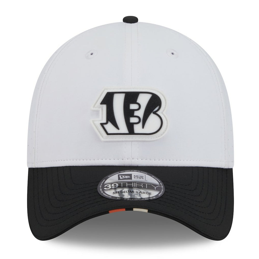 Cincinnati Bengals New Era 2025 NFL Training Camp 39THIRTY Flex Hat - White/Black Hats