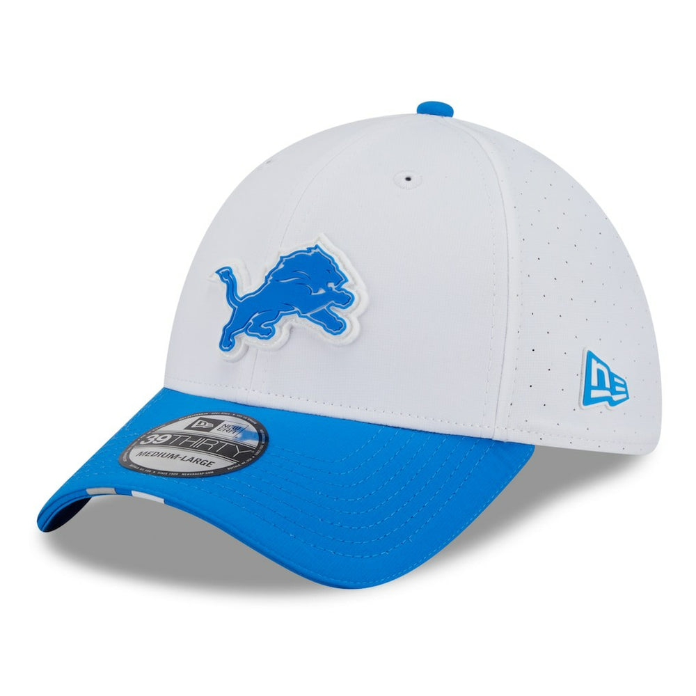 Detroit Lions New Era 2025 NFL Training Camp 39THIRTY Flex Hat - White/Blue Hats