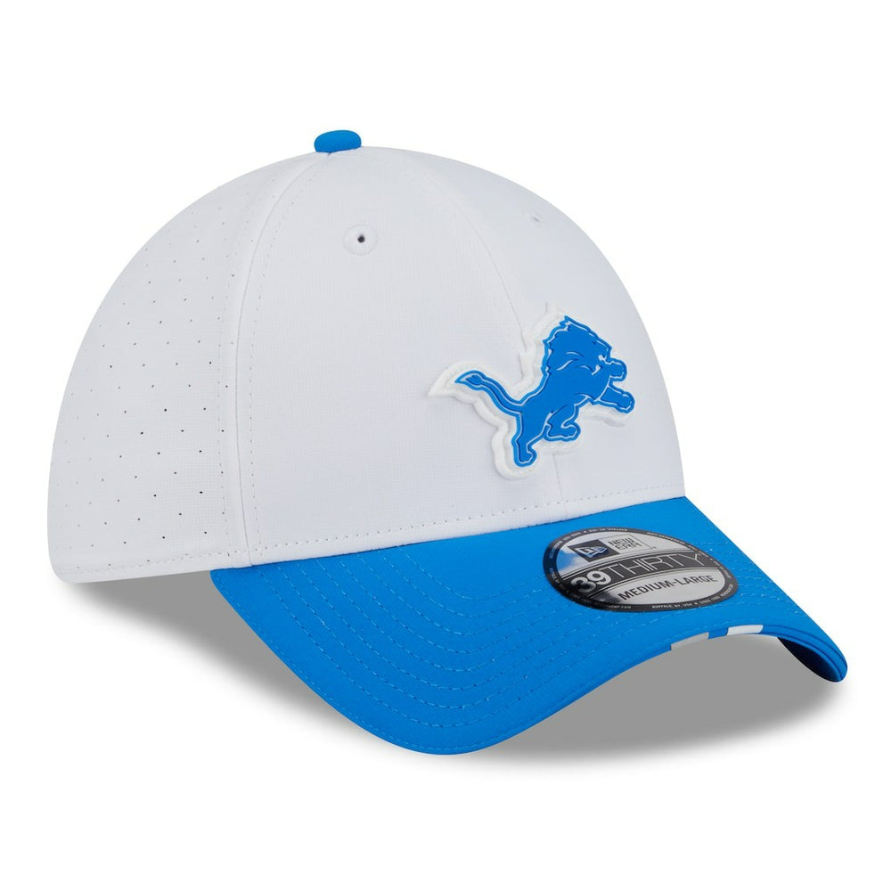 Detroit Lions New Era 2025 NFL Training Camp 39THIRTY Flex Hat - White/Blue Hats