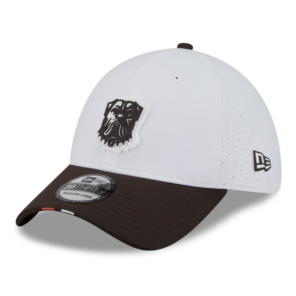 Cleveland Browns New Era 2025 NFL Training Camp 39THIRTY Flex Hat - White/Brown Hats