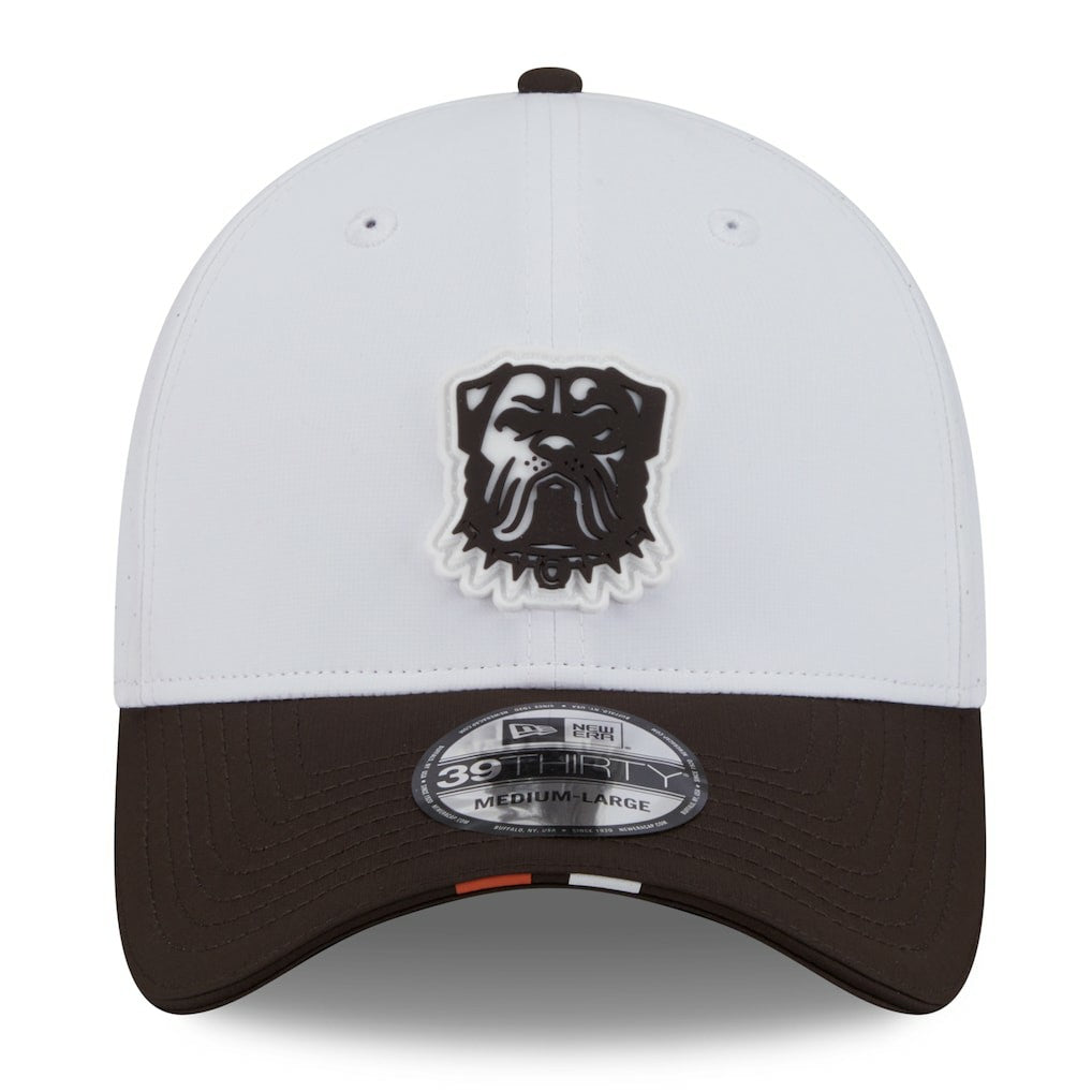 Cleveland Browns New Era 2025 NFL Training Camp 39THIRTY Flex Hat - White/Brown Hats