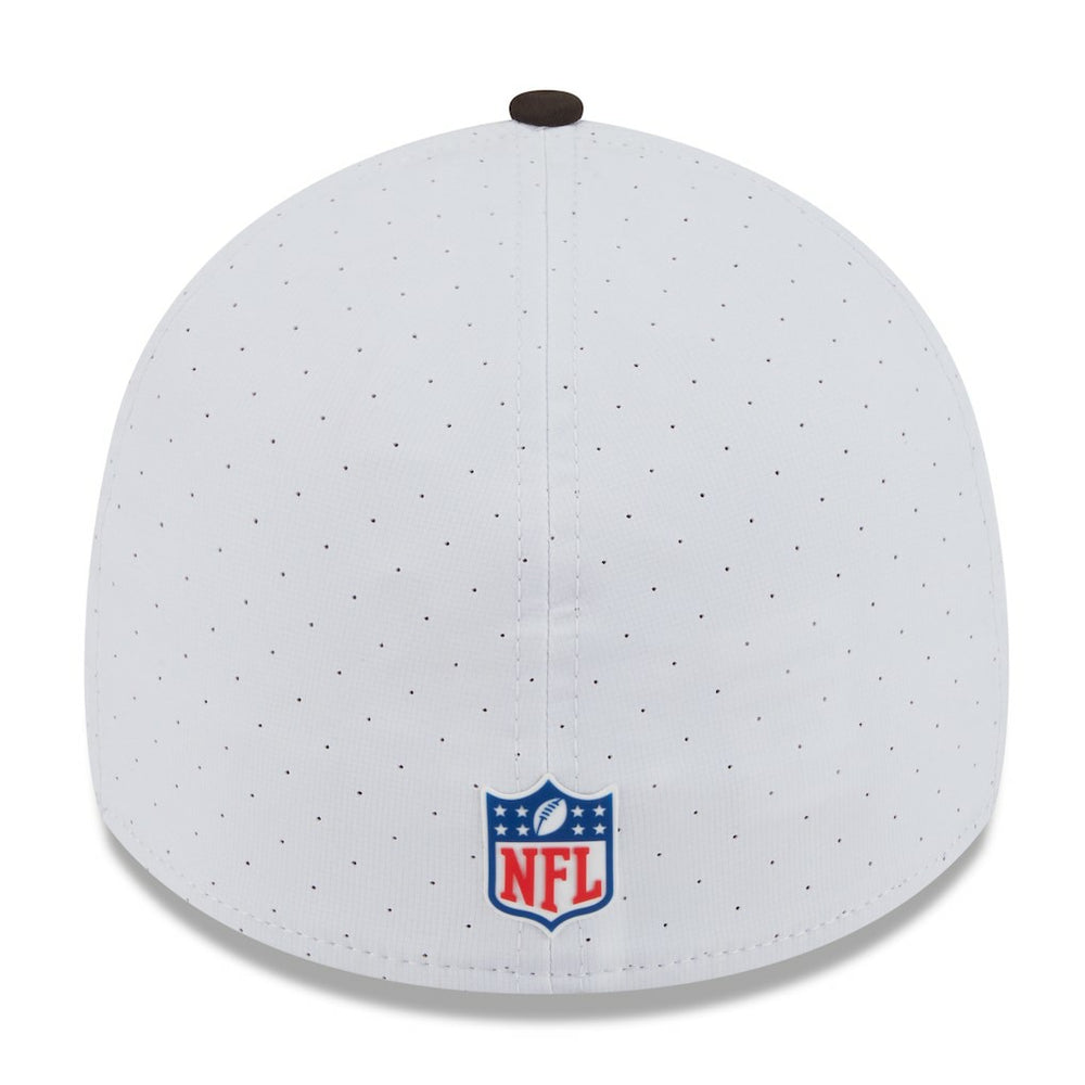 Cleveland Browns New Era 2025 NFL Training Camp Throwback Logo 39THIRTY Flex Hat - White/Brown Hats