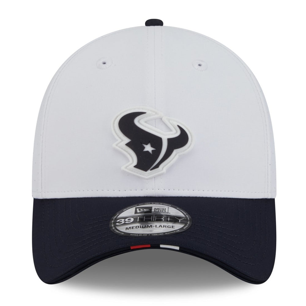 Houston Texans New Era 2025 NFL Training Camp 39THIRTY Flex Hat - White/Navy Hats
