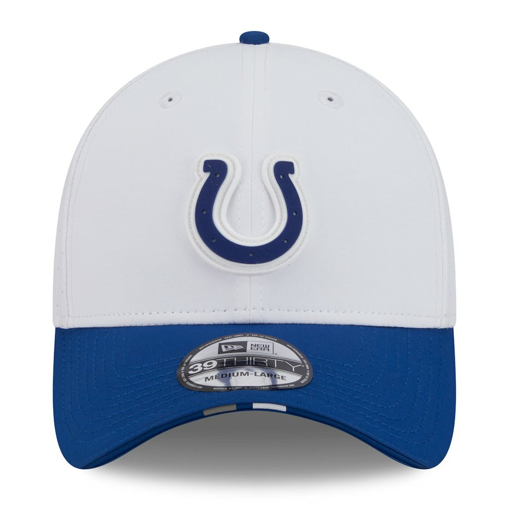 Indianapolis Colts New Era 2025 NFL Training Camp 39THIRTY Flex Hat - White/Royal Hats