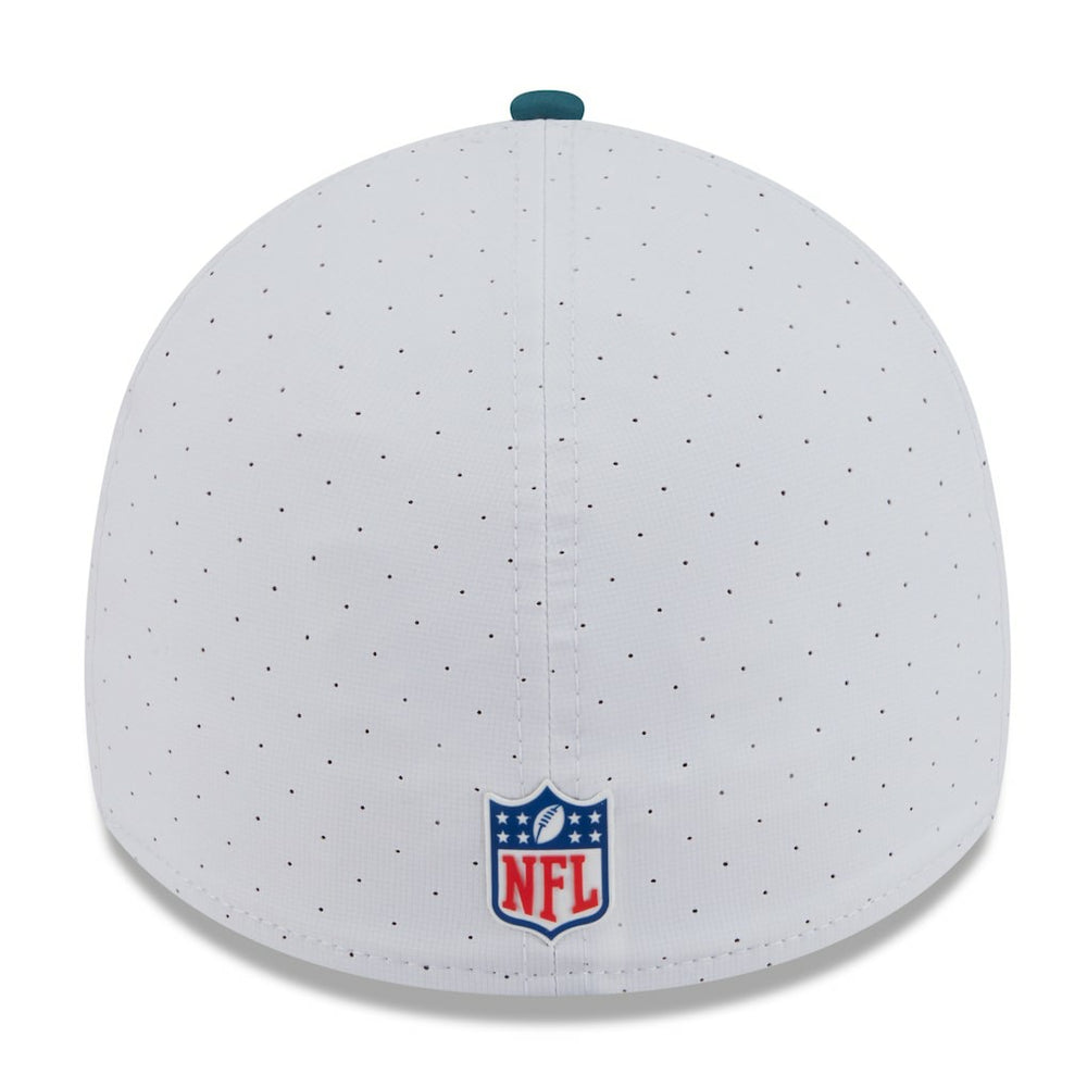 Philadelphia Eagles New Era 2025 NFL Training Camp 39THIRTY Flex Hat - White/Midnight Green Hats