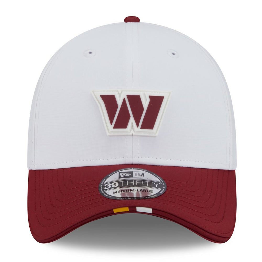 Washington Commanders New Era 2025 NFL Training Camp 39THIRTY Flex Hat - White/Burgundy Hats