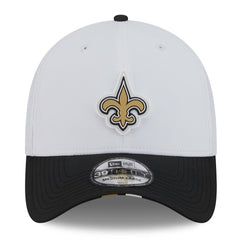 New Orleans Saints New Era 2025 NFL Training Camp 39THIRTY Flex Hat - White/Black Hats