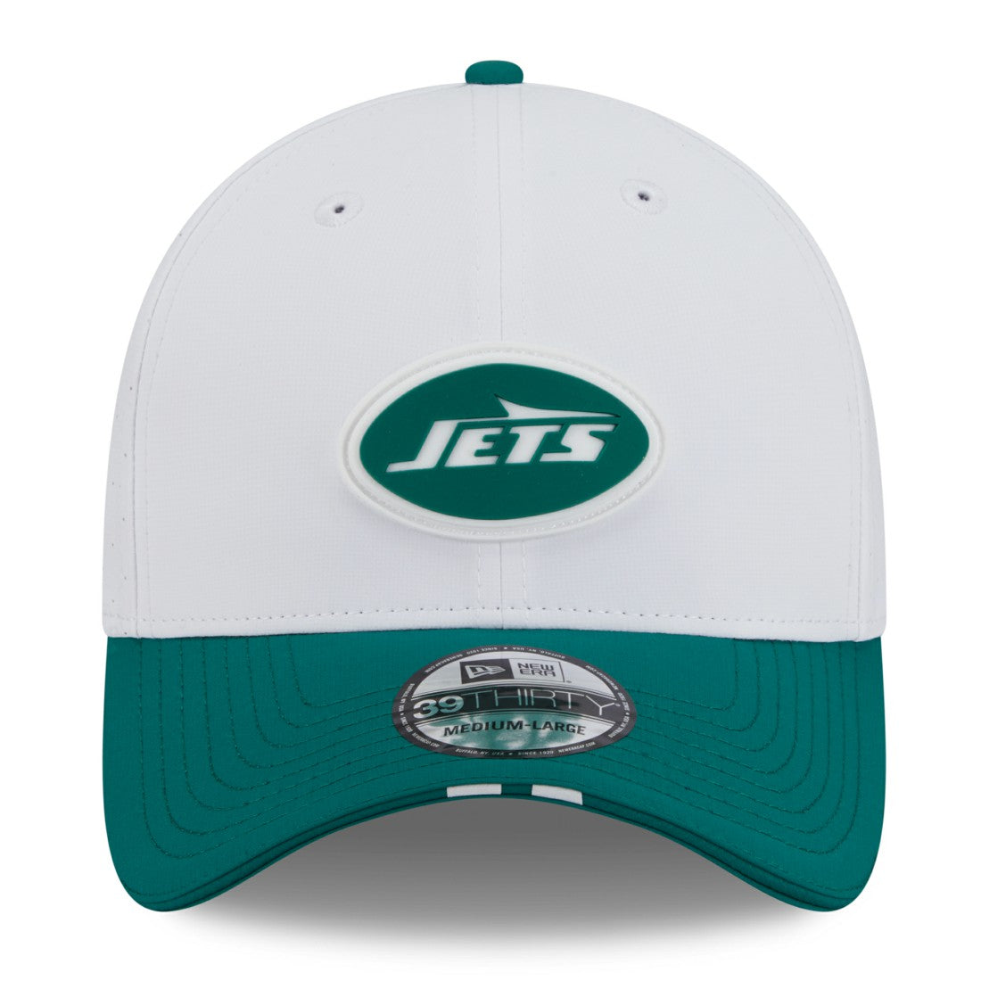 New York Jets New Era 2025 NFL Training Camp 39THIRTY Flex Hat - White/Green Hats