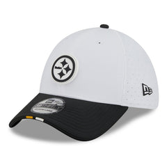 Pittsburgh Steelers New Era 2025 NFL Training Camp 39THIRTY Flex Hat - White/Black Hats
