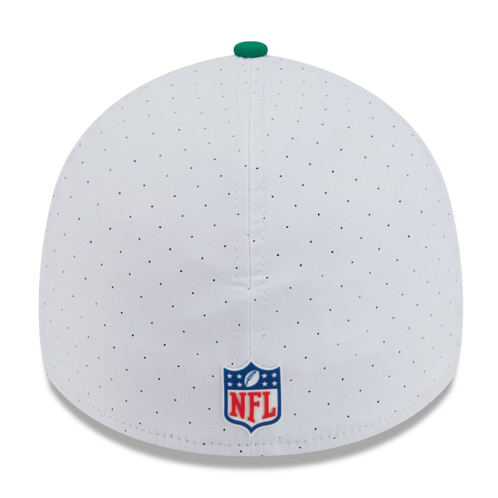 Philadelphia Eagles New Era 2025 NFL Training Camp Throwback Logo 39THIRTY Flex Hat - White/Kelly Green Hats