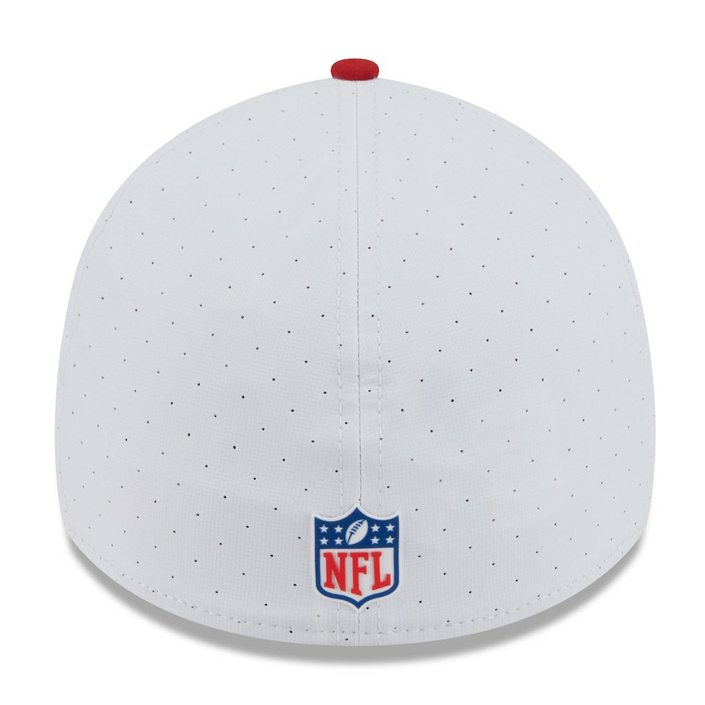 San Francisco 49ers New Era 2025 NFL Training Camp 39THIRTY Flex Hat - White/Scarlet Hats