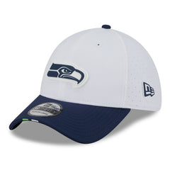 Seattle Seahawks New Era 2025 NFL Training Camp 39THIRTY Flex Hat - White/College Navy Hats