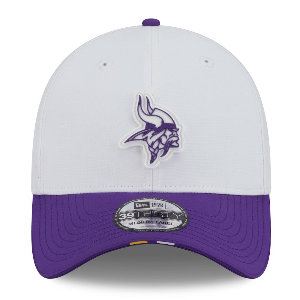 Minnesota Vikings New Era 2025 NFL Training Camp 39THIRTY Flex Hat - White/Purple Hats