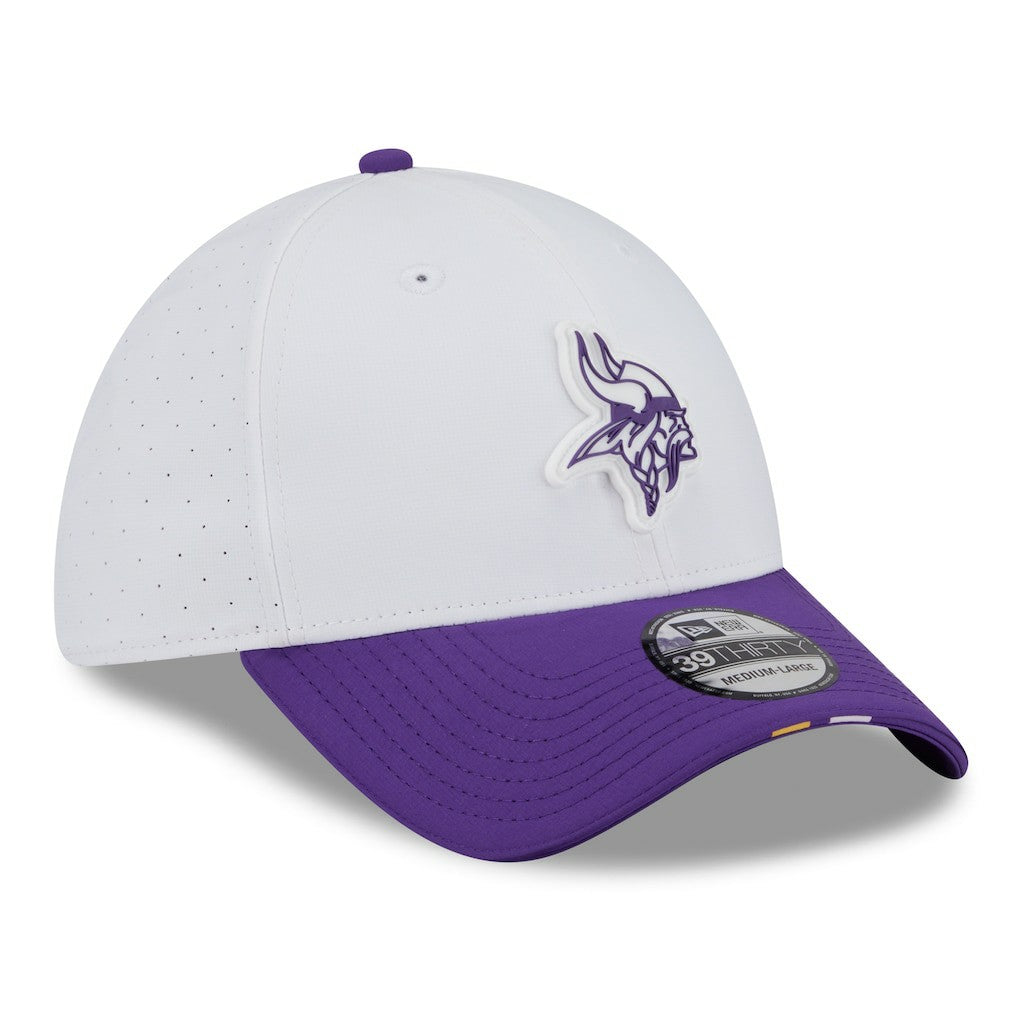 Minnesota Vikings New Era 2025 NFL Training Camp 39THIRTY Flex Hat - White/Purple Hats