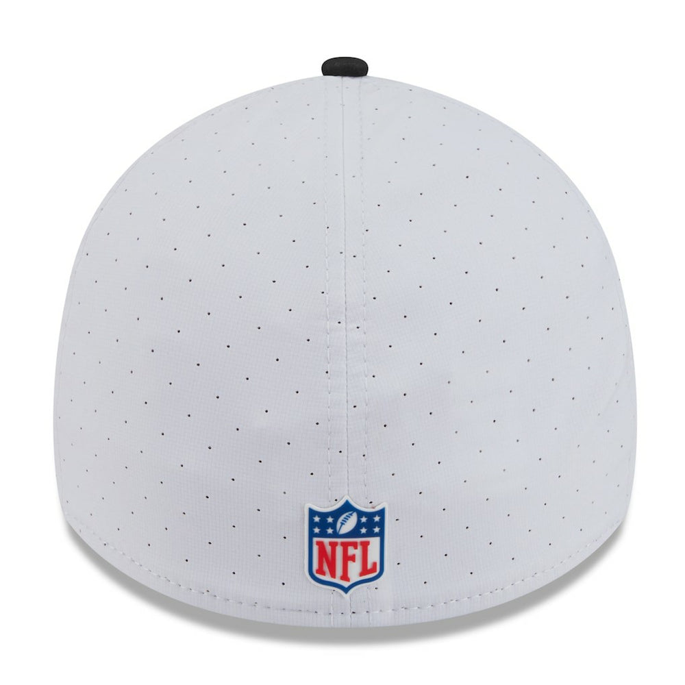Las Vegas Raiders New Era 2025 NFL Training Camp 39THIRTY Flex Hat - White/Black Hats