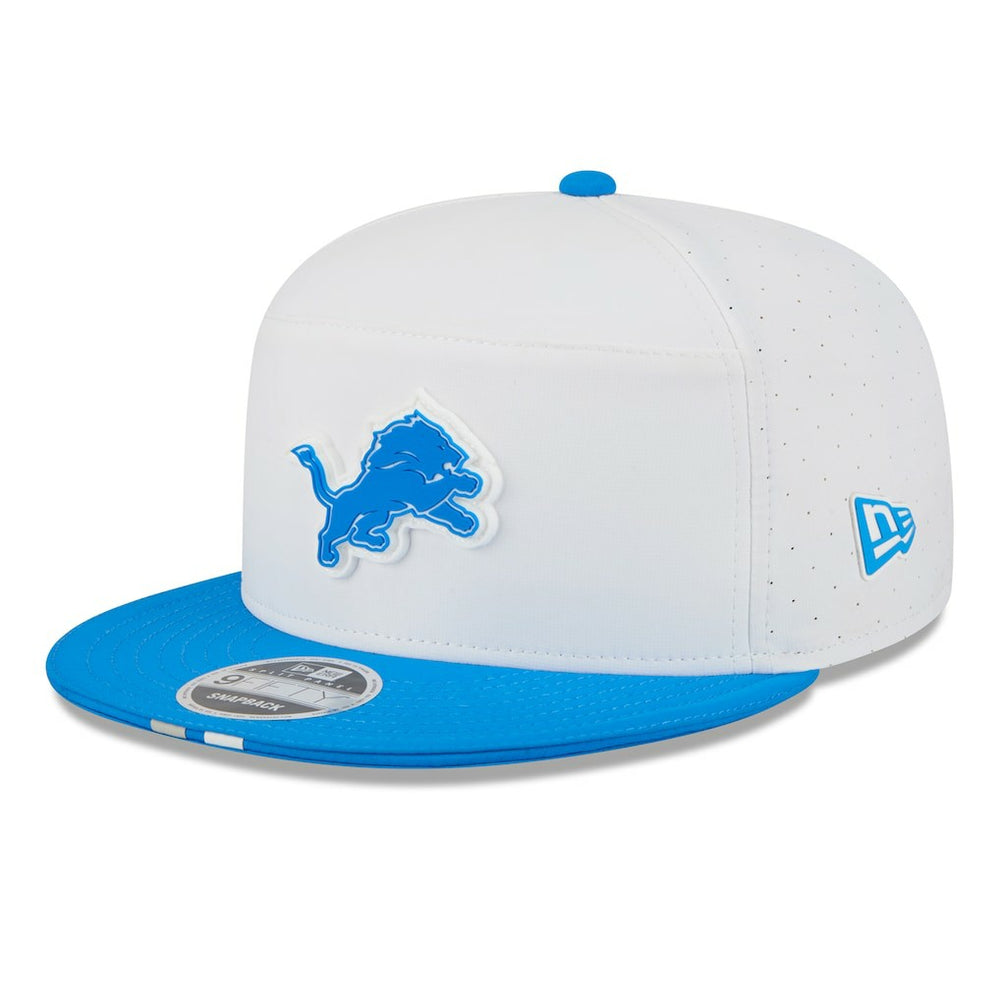 Detroit Lions New Era 2025 NFL Training Camp Split Panel 9FIFTY Snapback Hat - White/Blue Hats
