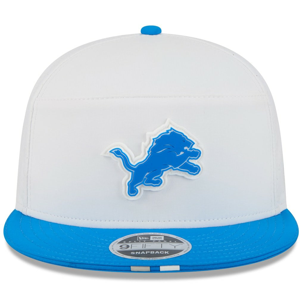 Detroit Lions New Era 2025 NFL Training Camp Split Panel 9FIFTY Snapback Hat - White/Blue Hats