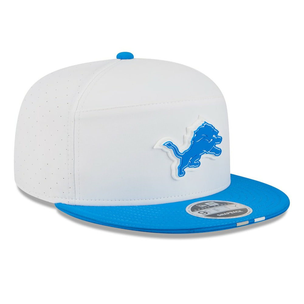 Detroit Lions New Era 2025 NFL Training Camp Split Panel 9FIFTY Snapback Hat - White/Blue Hats