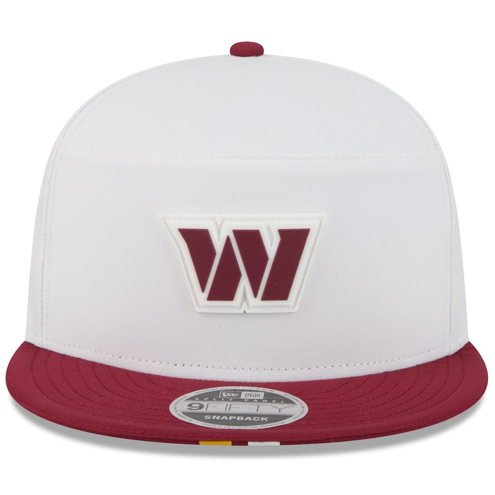 Washington Commanders New Era 2025 NFL Training Camp Split Panel 9FIFTY Snapback Hat - White/Burgundy Hats