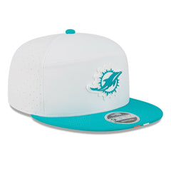 Miami Dolphins New Era 2025 NFL Training Camp Split Panel 9FIFTY Snapback Hat - White/Aqua Hats