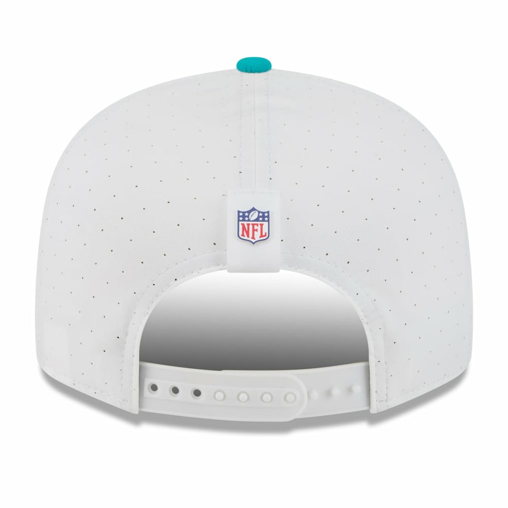 Miami Dolphins New Era 2025 NFL Training Camp Split Panel 9FIFTY Snapback Hat - White/Aqua Hats