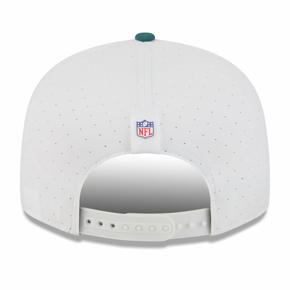 Philadelphia Eagles New Era 2025 NFL Training Camp Split Panel 9FIFTY Snapback Hat - White/Midnight Green Hats