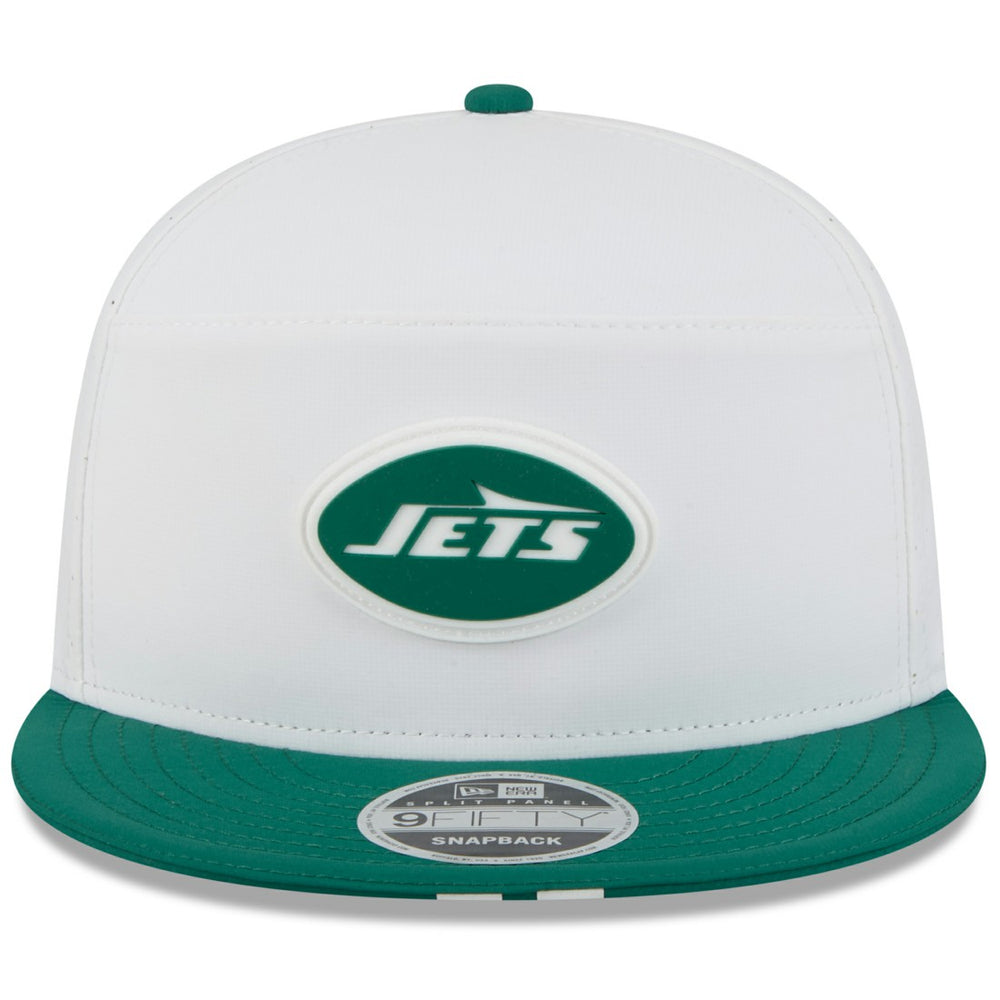New York Jets New Era 2025 NFL Training Camp Split Panel 9FIFTY Snapback Hat - White/Green Hats