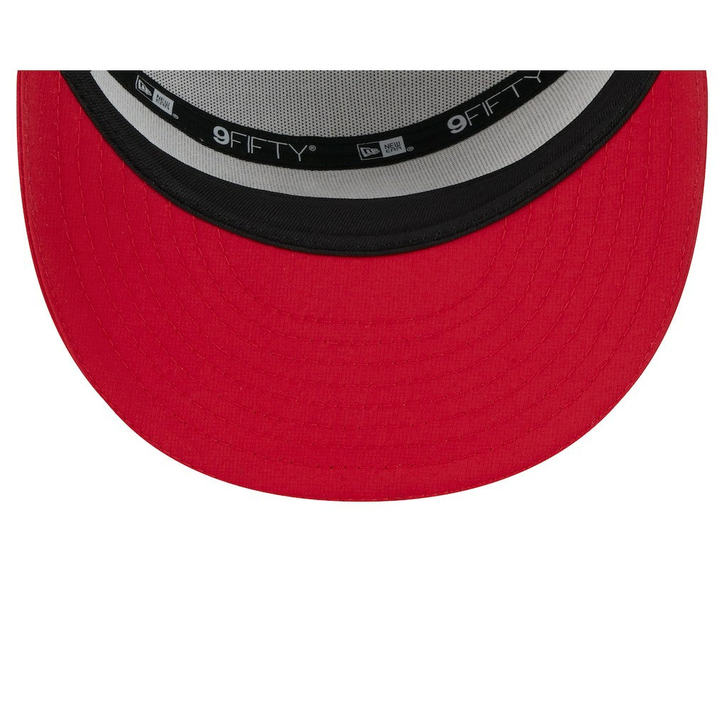 San Francisco 49ers New Era 2025 NFL Training Camp Split Panel 9FIFTY Snapback Hat - White/Scarlet Hats