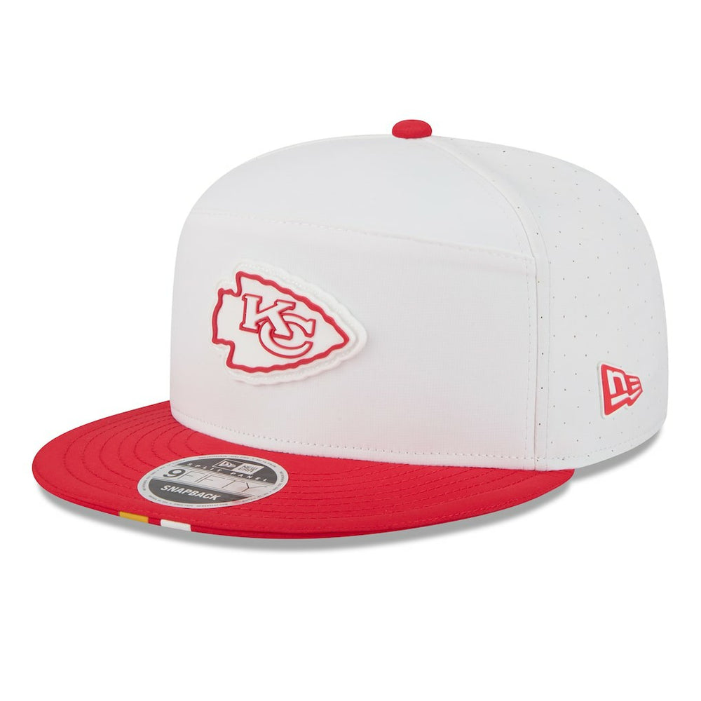 Kansas City Chiefs New Era 2025 NFL Training Camp Split Panel 9FIFTY Snapback Hat - White/Red Hats