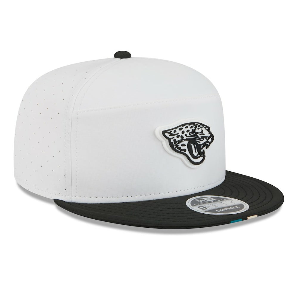 Jacksonville Jaguars New Era 2025 NFL Training Camp Split Panel 9FIFTY Snapback Hat - White/Black Hats
