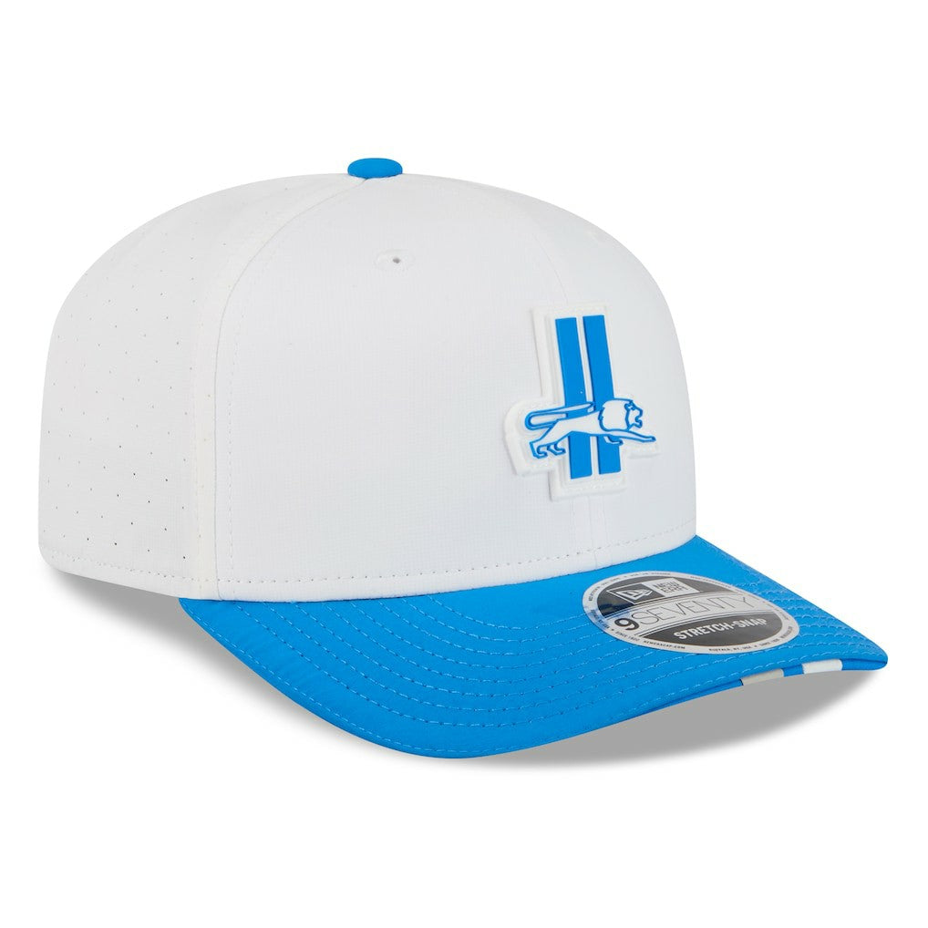 Detroit Lions New Era 2025 NFL Training Camp Throwback Logo 9SEVENTY Adjustable Hat - White/Blue Hats