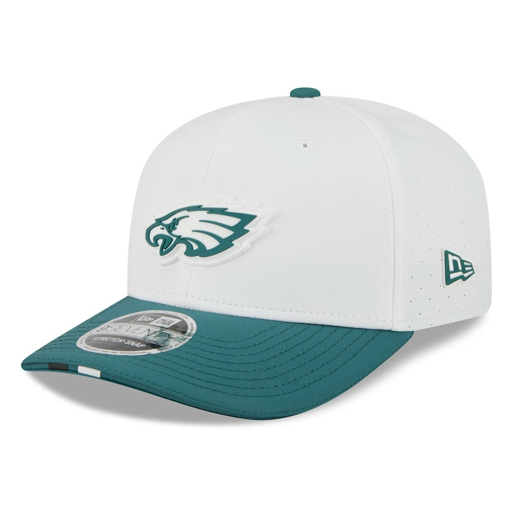 Philadelphia Eagles New Era 2025 NFL Training Camp 9SEVENTY Adjustable Hat - White/Midnight Green Hats