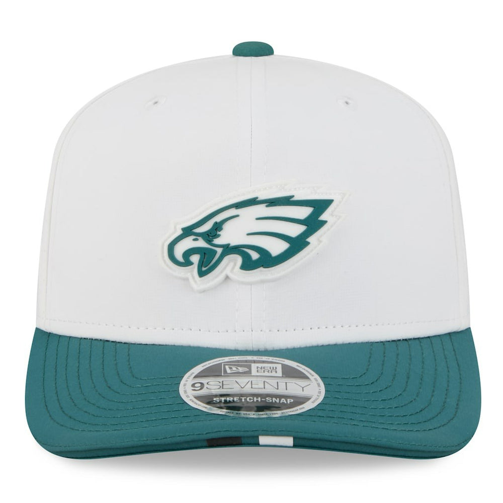 Philadelphia Eagles New Era 2025 NFL Training Camp 9SEVENTY Adjustable Hat - White/Midnight Green Hats