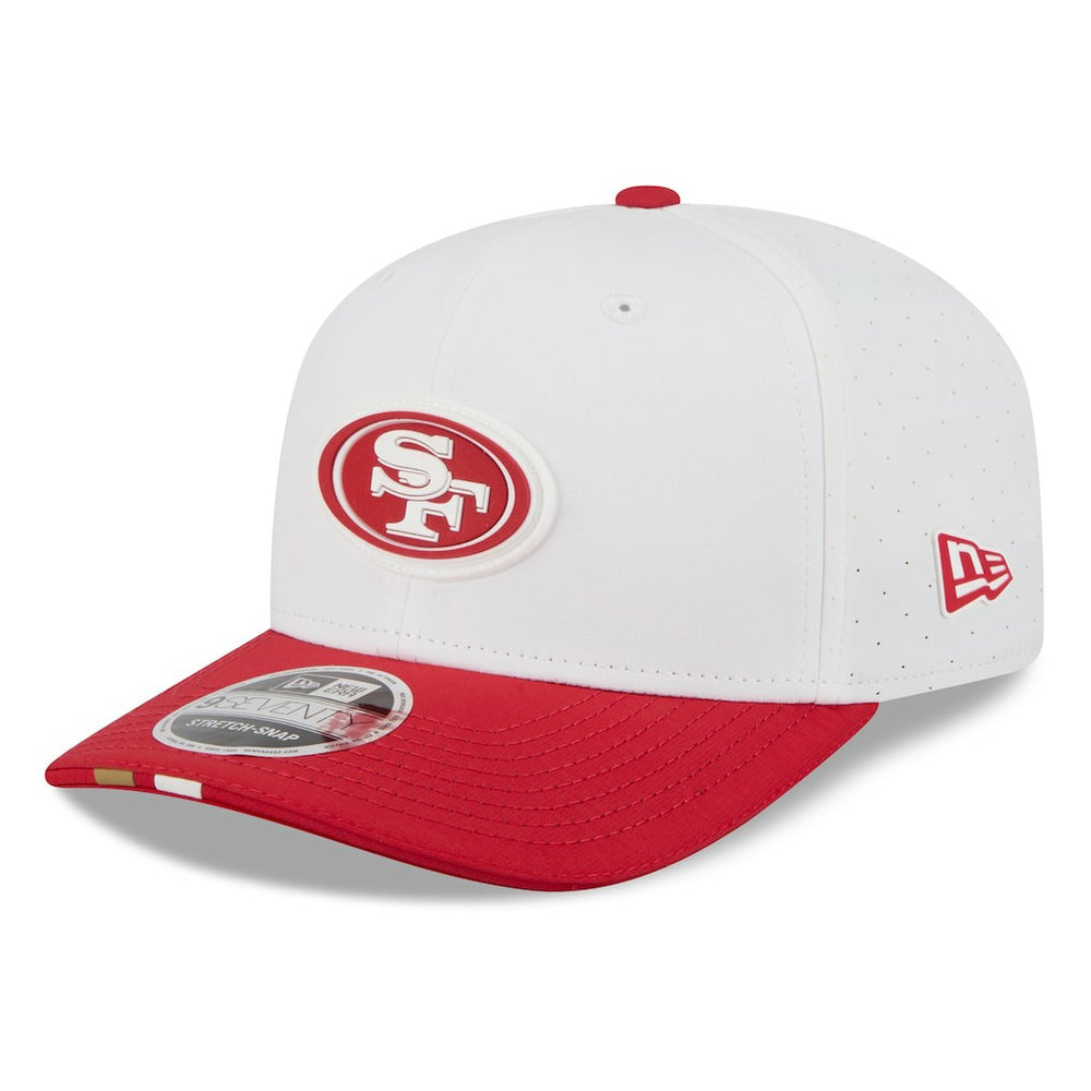 San Francisco 49ers New Era 2025 NFL Training Camp 9SEVENTY Adjustable Hat - White/Scarlet Hats