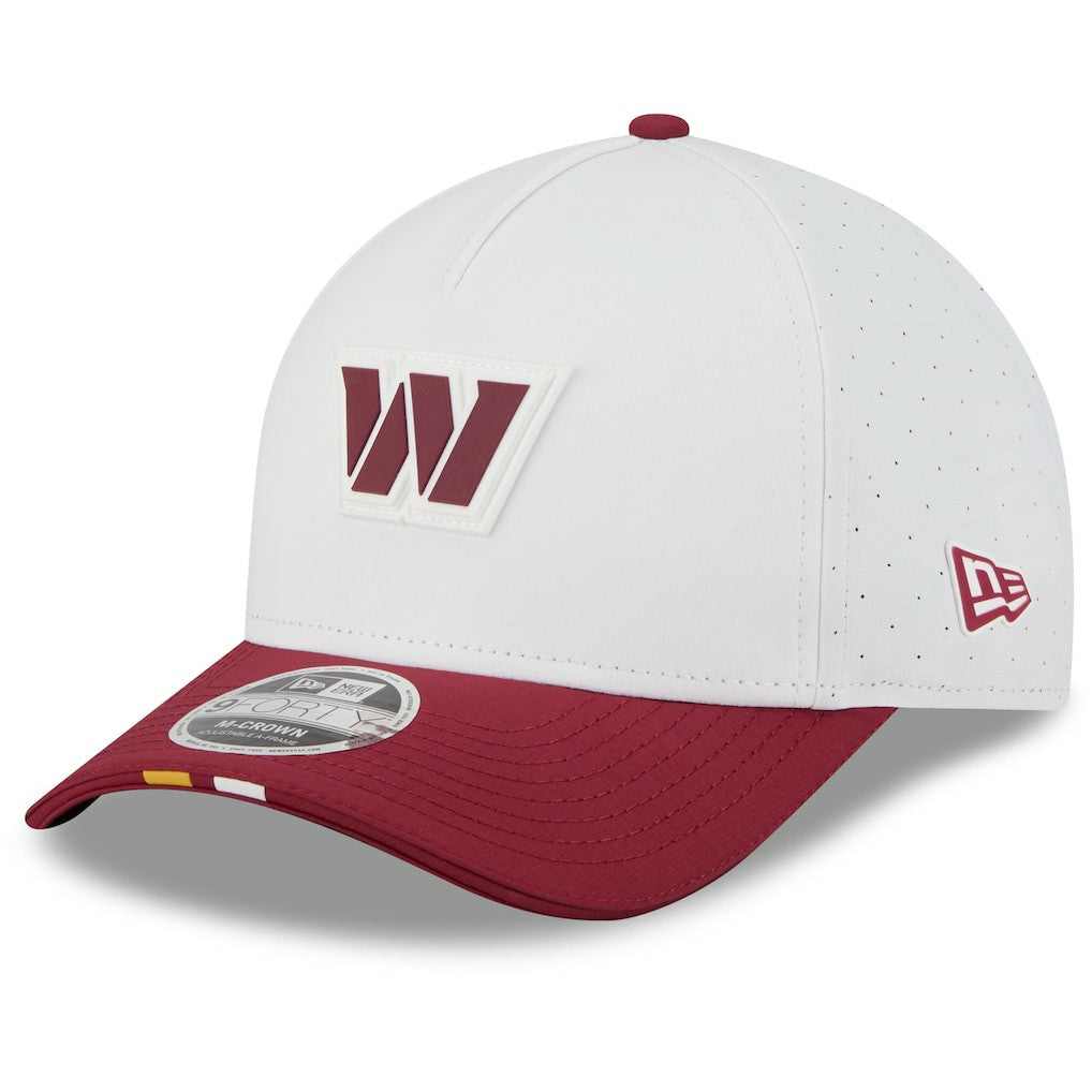 Washington Commanders New Era 2025 NFL Training Camp A-Frame 9FORTY Adjustable Hat - White/Burgundy Hats