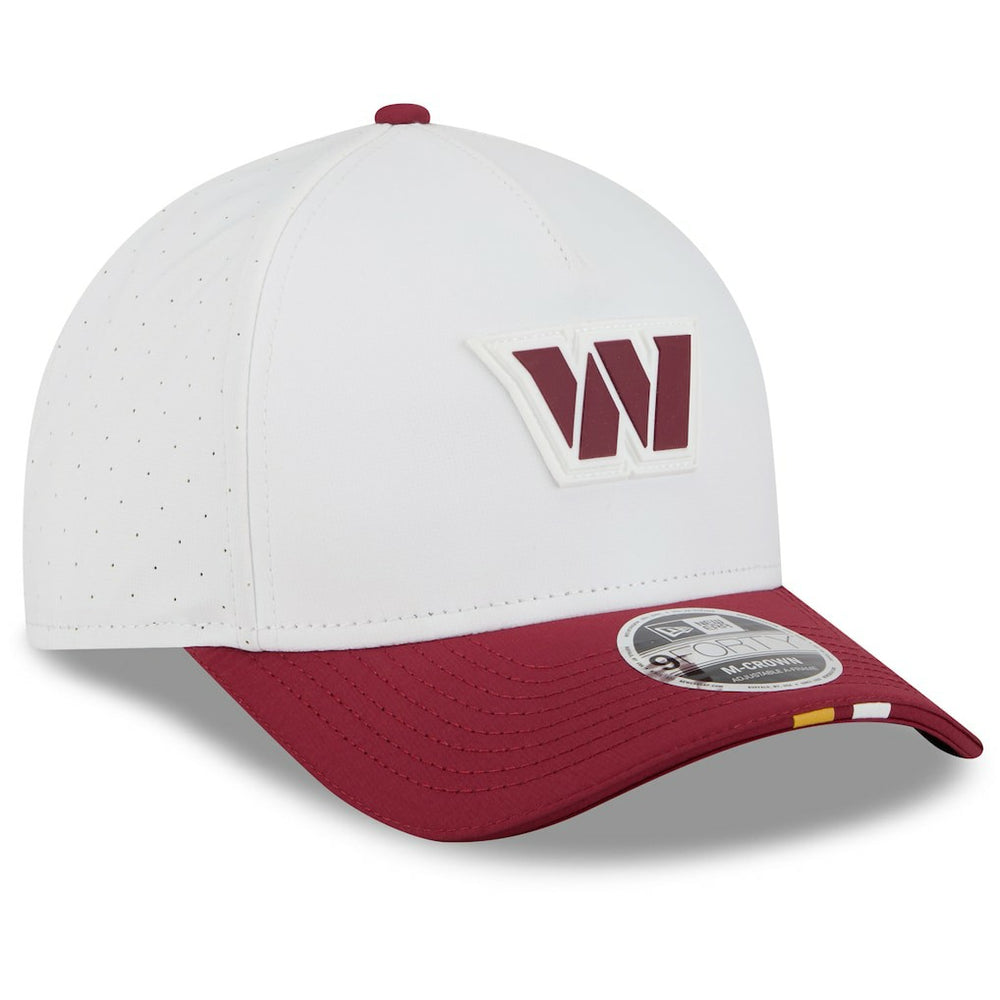 Washington Commanders New Era 2025 NFL Training Camp A-Frame 9FORTY Adjustable Hat - White/Burgundy Hats