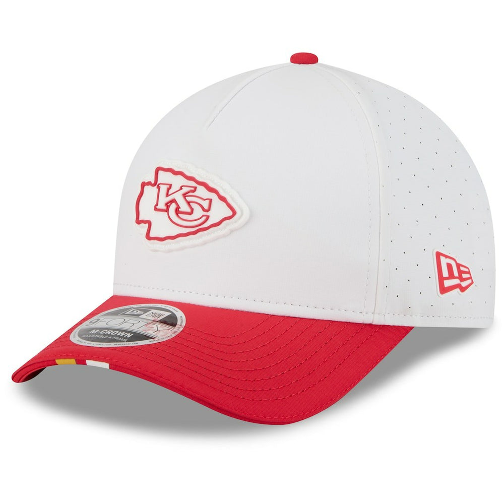 Kansas City Chiefs New Era 2025 NFL Training Camp A-Frame 9FORTY Adjustable Hat - White/Red Hats