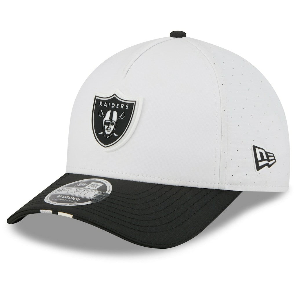 Las Vegas Raiders New Era 2025 NFL Training Camp A-Frame 9FORTY Adjustable Hat - White/Black Hats